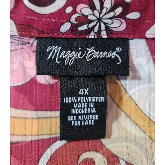 Maggie Barnes Women Sheer Button Up Tunic Top Plus Size 4X No Camisole 71P - Picture 5 of 6